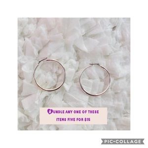 Silver hoop earrings barely worn! 🎉